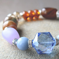 Agate Angelite and Crystal Bracelet