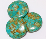 Turquoise Lentil Bead