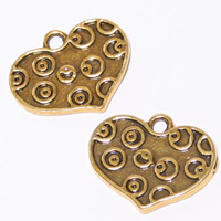 Antique Gold Heart Charm